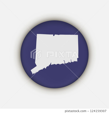 Connecticut map circle with shadow 124159307