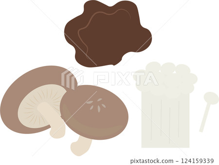 Simple mushroom illustration set Simple mushroom illustration set 124159339
