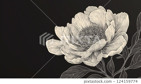 Monochrome flower Monochrome flower 124159774