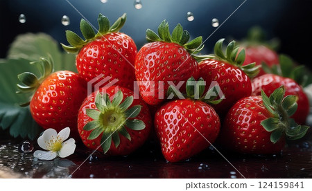 Lots of bright red strawberries 124159841