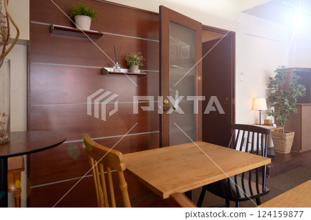 Stylish cafe interior design image 124159877