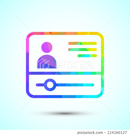 Video lectures icon design illustration, Video conference icon, Online seminar sign, Low poly style Video lectures icon design illustration, Video conference icon, Online seminar sign, Low poly style 124160127