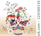  Vector Illustration of a Korean Bridal Crown Decorated with Dianthus Flowers Traditional Korean Wedding Culture  124160134