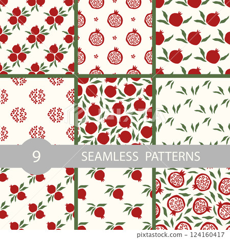 Vector pattern with sweet fruit pomegranate Vector pattern with sweet fruit pomegranate 124160417