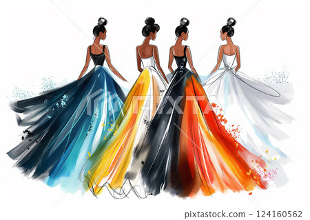 Fashion sketch illustration style 124160562