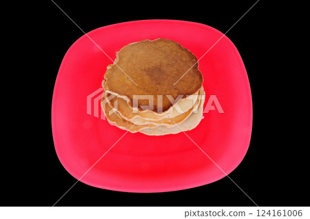 Pancakes Isolated Over Black Pancakes Isolated Over Black 124161006