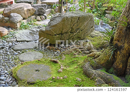 Mossy Japanese-style garden Mossy Japanese-style garden 124161597