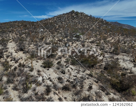 Road from la paz to la ventana punta arena aerial landscape drone shot 124162062