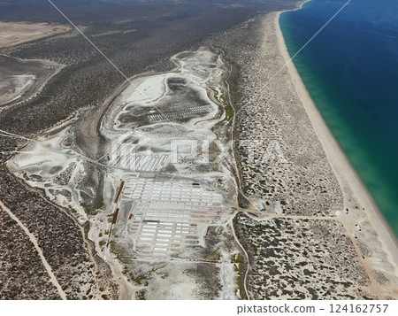 la ventana bcs playa punta arena beach aerial drone panorama baja california sur mexico la ventana bcs playa punta arena beach aerial drone panorama baja california sur mexico 124162757