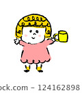 A girl with a cup 124162898