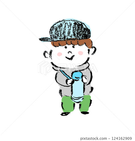 Boy holding a water bottle Boy holding a water bottle 124162909