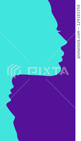 Background with colorful profile man and woman Background with colorful profile man and woman 124163358