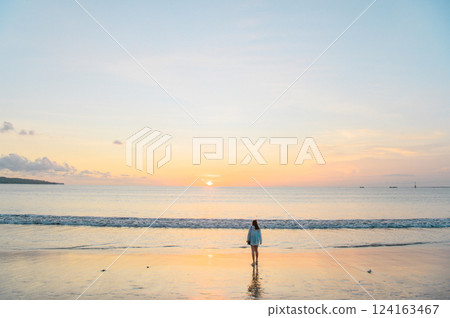 Bali sunset on the Jimbaran beach Bali sunset on the Jimbaran beach 124163467