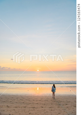 Bali sunset on the Jimbaran beach 124163474
