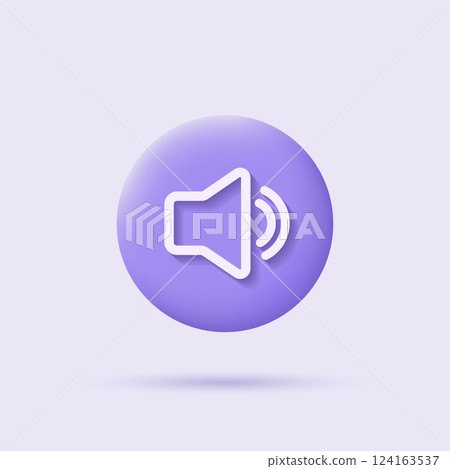 Icon Videocall. UI interface video chat. 3d buttons for online business webinar. Sound symbols. Vector illustration 124163537