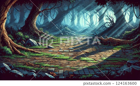 Fighting monsters lurking in the darkness | Game background material 124163600