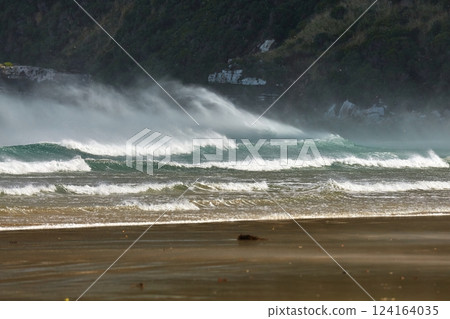 Huge Stormy Waves Breaking Huge Stormy Waves Breaking 124164035