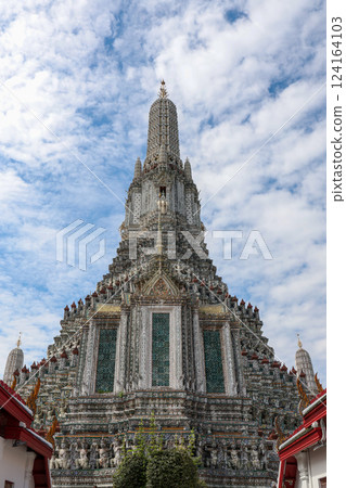 Pagoda in Wat Arun temple is temple landmark near Chao Phraya river at Bangkok Thailand 124164103
