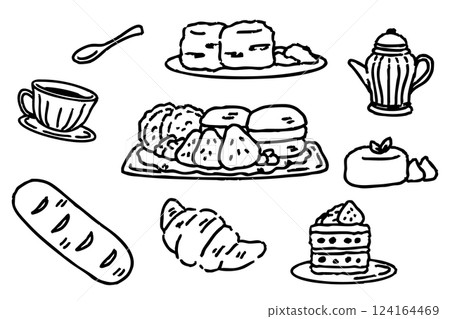 Cake set Bread Afternoon tea 124164469