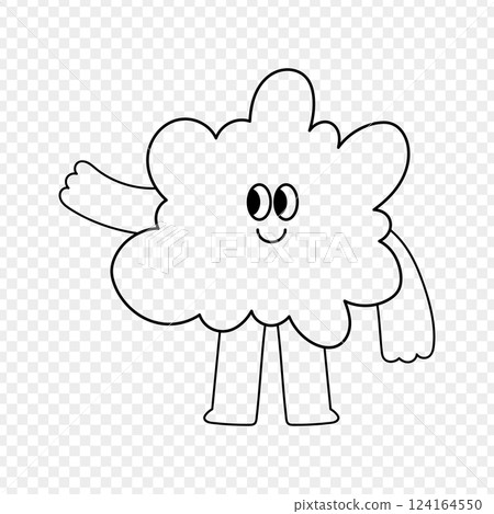 Cute cartoon doodle character. Funny cartoon character illustration. 124164550