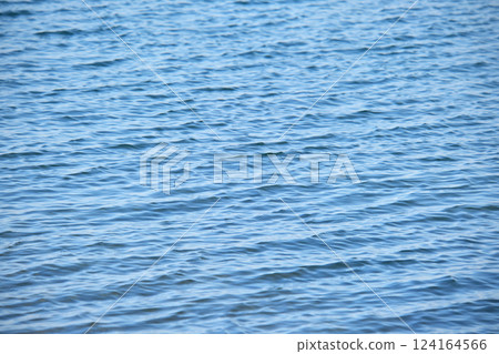 Closeup seascape surface of blue sea water with small ripple waves. Closeup seascape surface of blue sea water with small ripple waves. 124164566