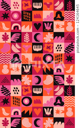 Abstract geometric mosaic seamless poster. 124164645