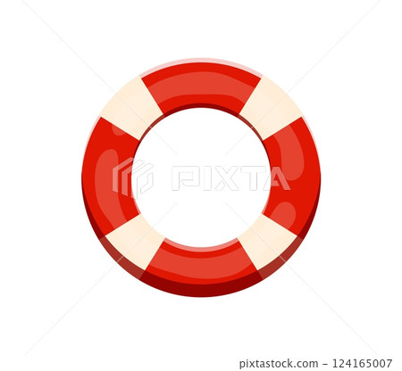 Summer travel font or beach holiday type and typeface, vector cartoon number 0. Lifebuoy or pool float buoy in shape of number zero for summer vacations font or sea holidays typeface numerals 124165007
