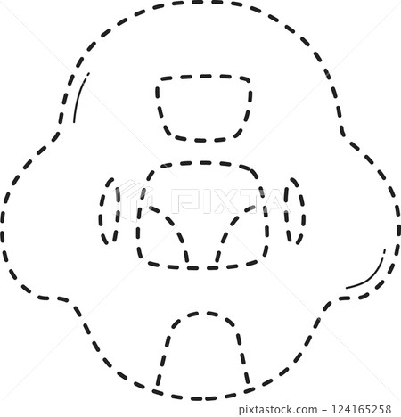 Dotted swim ring tracing. Dotted swim ring tracing. 124165258