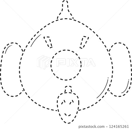 Dotted swim ring tracing. Dotted swim ring tracing. 124165261