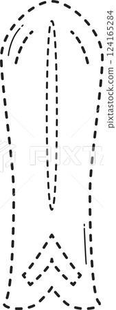 Dotted surfboard tracing. Dotted surfboard tracing. 124165284