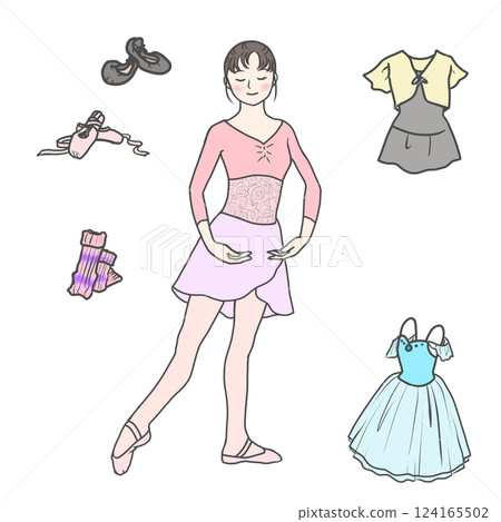 Adult woman learning ballet Adult woman learning ballet 124165502