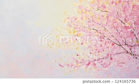 與跳舞的櫻花花瓣的春天風景 與跳舞的櫻花花瓣的春天風景 124165736