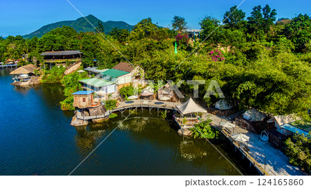 Camping camp on the lake.  124165860