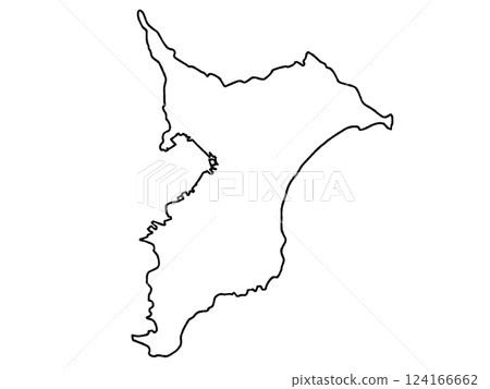 A slightly loose white map of Chiba prefecture Kanto 124166662