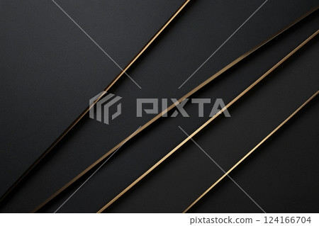 Elegant Black Background with Gold Lines Luxury Minimalist Design 124166704