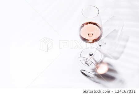 A glass of rose wine A glass of rose wine 124167031