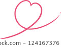 Vector illustration of a hand-drawn heart in a crayon style 124167376