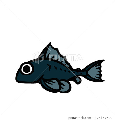 簡單的熱帶魚 pleco 插圖 簡單的熱帶魚 pleco 插圖 124167690