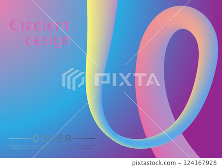 The gradient line. Liquid art of colorful shapes.   Modern colorful design of graceful shapes. Dynamic color flow. A design element 124167928