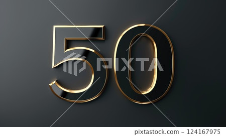 number fifty luxury design on dark background 124167975