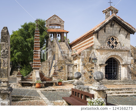 Nice shot of Altos de Chavon church close up Nice shot of Altos de Chavon church close up 124168273