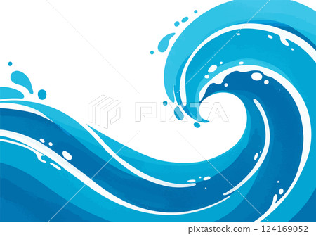 Dynamic wave watercolor illustration 124169052