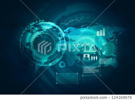 Abstract future, concept business technology futuristic blue virtual graphic touch screen user interface HUD Abstract future, concept business technology futuristic blue virtual graphic touch screen user interface HUD 124169078