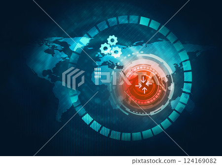 Abstract future, concept business technology futuristic blue virtual graphic touch screen user interface HUD 124169082