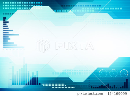 Abstract digital image technology interface banner concept witn charts and diagrams on place for text 124169099