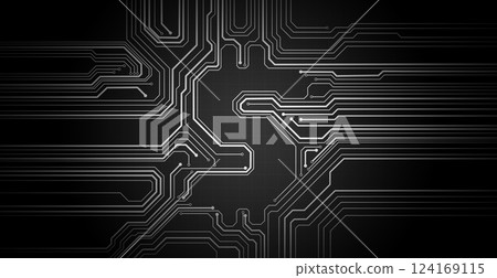Abstract illustration of black dollar symbol. Conceptual image of business technology, finance, market in internet data area. 124169115