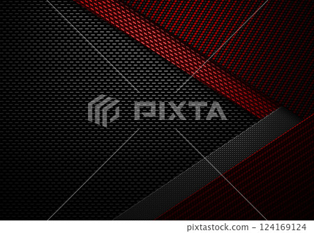 Abstract modern red black carbon fiber textured material design for background, wallpaper, graphic design 124169124