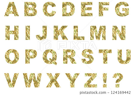 字母表 1 大寫字母金箔紋理 124169442