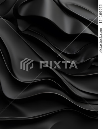 gradient abstract background with fabric waves. Realistic luxury wallpaper with lines for design 124169953