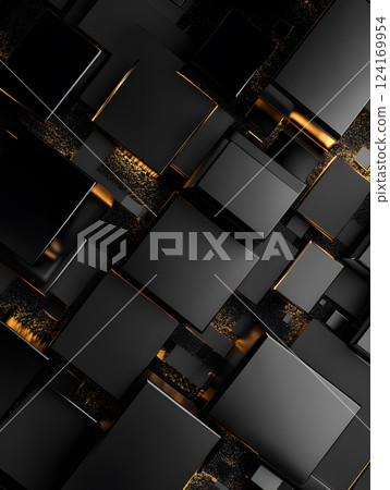 gradient abstract background with cubes. Realistic luxury wallpaper with lines for design 124169954